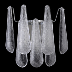 Бра с подвесками из рифленного стекла в форме капель на основании цвета хром Textured Glass варинант исполнения - 2 | Loft Concept в Екатеринбурге