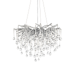 Люстра подвесная с прозрачными стеклянными подвесками в форме капель Диаметр 60 см Droplet Chandelier варинант исполнения - 14 | Loft Concept в Екатеринбурге
