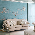 Обои с вышивкой ручной работы Amami Waves Moonbeam colourway on silk moire варинант исполнения - 1 | Loft Concept в Екатеринбурге