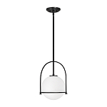 Подвесной светильник с белым плафоном в форме шара в арочной подвеске Hinkley варинант исполнения - 1 | Loft Concept в Екатеринбурге