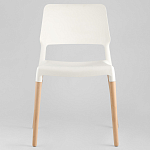 Пластиковый стул на ножках из массива бука Ferret White варинант исполнения - 3 | Loft Concept в Екатеринбурге