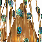 Бра настенное золотое с декором из бирюзовых элементов Peacock Tail варинант исполнения - 1 | Loft Concept в Екатеринбурге