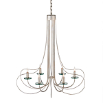 Люстра серебряного цвета с изогнутыми элементами каркаса Twisted Iron Chandelier варинант исполнения - 1 | Loft Concept в Екатеринбурге