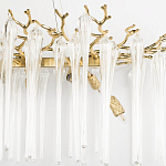 Люстра подвесная прямоугольная с бронзовыми акцентами и прозрачными стеклянными каплями Droplet Chandelier варинант исполнения - 5 | Loft Concept в Екатеринбурге