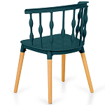 Пластиковый стул на ножках из массива бука Ferret Spiral Green варинант исполнения - 6 | Loft Concept в Екатеринбурге