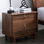 Прикроватный деревянный столик с ящиками Moon Walnut Furniture варинант исполнения - 1 | Loft Concept в Екатеринбурге