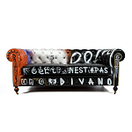 Диван Честерфильд граффити graffiti Orange Sofa натуральная кожа варинант исполнения - 3 | Loft Concept в Екатеринбурге