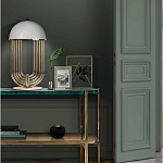 Консоль овальной формы золотая с полкой для хранения Craig варинант исполнения - 3 | Loft Concept в Екатеринбурге