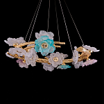 Люстра круглая на золотом каркасе с цветочным декором Miscellaneous herbs варинант исполнения - 2 | Loft Concept в Екатеринбурге