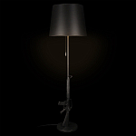 Торшер с черным абажуром и оригинальной ножкой в форме автомата Flos варинант исполнения - 1 | Loft Concept в Екатеринбурге