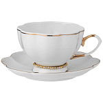 Чайный сервиз из фарфора со стразами на 6 персон 15 предметов Shine Porcelain варинант исполнения - 1 | Loft Concept в Екатеринбурге