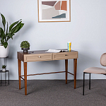 Стол письменный из массива бука с 2-мя ящиками бежевый Wenge Light варинант исполнения - 4 | Loft Concept в Екатеринбурге