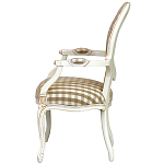 Стул с подлокотниками и круглой спинкой  Checkered Upholstery Chair обивка в клетку варинант исполнения - 3 | Loft Concept в Екатеринбурге