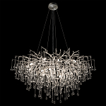 Люстра подвесная с прозрачными стеклянными подвесками в форме капель Диаметр 100 см Droplet Chandelier варинант исполнения - 15 | Loft Concept в Екатеринбурге