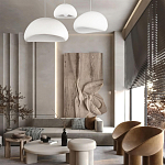 Подвесной светильник с куполообразным белым фактурным абажуром Sergey Makhno варинант исполнения - 7 | Loft Concept в Екатеринбурге