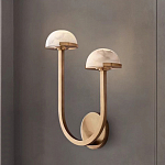 Бра с 2-мя мраморными плафонами на латунном корпусе Light Warm Light варинант исполнения - 3 | Loft Concept в Екатеринбурге