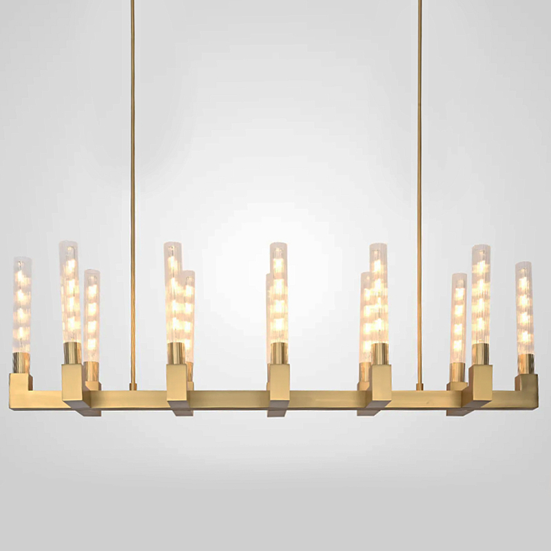 Люстра CANELLE Linear Chandelier 12 Modern Brass Латунь в Екатеринбурге | Loft Concept 