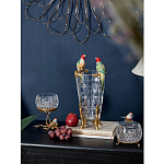 Ваза из прозрачного стекла с бронзовыми ножками и фигурками попугаев Eden Garden porcelain and bronze варинант исполнения - 2 | Loft Concept в Екатеринбурге