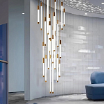 Люстра в современном стиле с 30-ю каскадными светодиодными лампами Golden LED Rain варинант исполнения - 2 | Loft Concept в Екатеринбурге