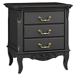 Тумба прикроватная черная из массива бука в стиле прованс Black Provence варинант исполнения - 2 | Loft Concept в Екатеринбурге