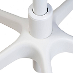 Стул с мягкой синей обивкой из велюра и подъемно-поворотным механизмом на белых колесиках Harper Blue and White варинант исполнения - 6 | Loft Concept в Екатеринбурге