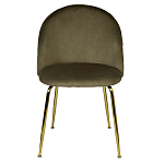 Стул велюровый хаки на золотистых металлических ножках Vendramin Chair варинант исполнения - 1 | Loft Concept в Екатеринбурге