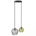 Подвесной светильник каскадный с 2-мя рельефными плафонами Cascade with Relief Lampshades варинант исполнения - 1 | Loft Concept в Екатеринбурге