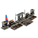 Настольный письменный набор с часами из природного камня обсидиана Team leader варинант исполнения - 2 | Loft Concept в Екатеринбурге