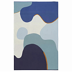 Плед из хлопка синего цвета с абстрактным принтом Elysian Flow Ocean варинант исполнения - 1 | Loft Concept в Екатеринбурге