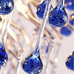 Люстра с синими стеклянными подвесками в форме капель FAIRYTREE Light варинант исполнения - 4 | Loft Concept в Екатеринбурге