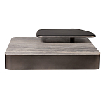 Столик журнальный квадратный  с полкой Sculptural Marble Accent с мрамором  варинант исполнения - 1 | Loft Concept в Екатеринбурге