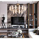 Люстра двухъярусная круглая с текстурными цилиндрическими плафонами Glimpse варинант исполнения - 10 | Loft Concept в Екатеринбурге