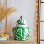 Ваза с зелёными листьями и крышкой Vase Green Leaves варинант исполнения - 3 | Loft Concept в Екатеринбурге