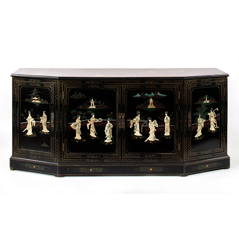 Комод в китайском стиле Chinese Black Chest of Drawers Нидерланды Мульти Черный в Екатеринбурге | Loft Concept 