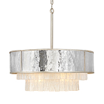 Люстра круглая с подвесками из текстурированного стекла молочного цвета Hinkley варинант исполнения - 1 | Loft Concept в Екатеринбурге