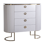 Комод белый овальный с мраморной столешницей Thoroughbass варинант исполнения - 1 | Loft Concept в Екатеринбурге