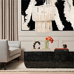 Двухъярусная люстра с подвесками из круглых деревянных бусин белая White Beads Two-tier Chandelier варинант исполнения - 2 | Loft Concept в Екатеринбурге