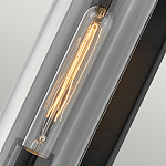 Настенный фонарь в индустриальном стиле с вытянутым цилиндрическим плафоном из прозрачного стекла и черным корпусом Hinkley варинант исполнения - 1 | Loft Concept в Екатеринбурге