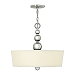 Люстра подвесная с белым тканевым цилиндрическим абажуром и декоративными шарами Hinkley варинант исполнения - 2 | Loft Concept в Екатеринбурге