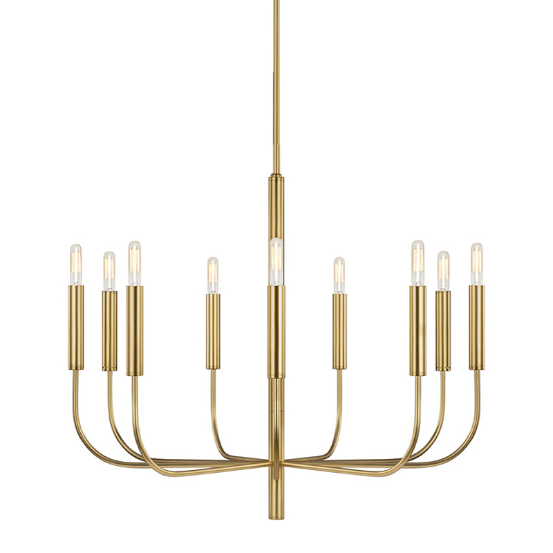 Люстра подвесная с 9-ю лампами Feiss Никель Латунь в Екатеринбурге | Loft Concept 