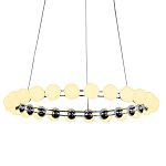 Люстра светодиодная кольцевая с круглыми плафонами белого цвета PEARLS Suspension 48 варинант исполнения - 1 | Loft Concept в Екатеринбурге