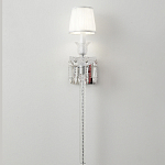 Бра с белым текстильным абажуром и хрустальными подвесками с декоративной кисточкой Lustre Reverie варинант исполнения - 6 | Loft Concept в Екатеринбурге