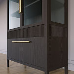 Витрина Primo со стеклянными фасадами и буфетом шпон Темный орех варинант исполнения - 7 | Loft Concept в Екатеринбурге