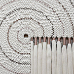 Художественный Гобелен Макраме White Disk Harmony варинант исполнения - 1 | Loft Concept в Екатеринбурге