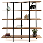 Стеллаж из массива дуба и стали Robson Rack Industrisal Metal Rust варинант исполнения - 3 | Loft Concept в Екатеринбурге