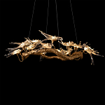 Люстра подвесная с прозрачными стеклянными птичками на ветвях Диаметр 100 см Serip Voa варинант исполнения - 7 | Loft Concept в Екатеринбурге