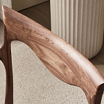 Стул деревянный с мягким сиденьем из коричневой натуральной кожи Moon Walnut Furniture варинант исполнения - 6 | Loft Concept в Екатеринбурге