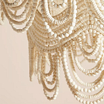 Двухъярусная круглая люстра волнистой формы украшенная белыми бусами Azure Beads Chandelier варинант исполнения - 2 | Loft Concept в Екатеринбурге