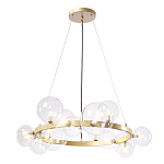 Люстра круглая подвесная с 15-ю прозрачными шарообразными плафонами из стекла Iona chandelier варинант исполнения - 1 | Loft Concept в Екатеринбурге