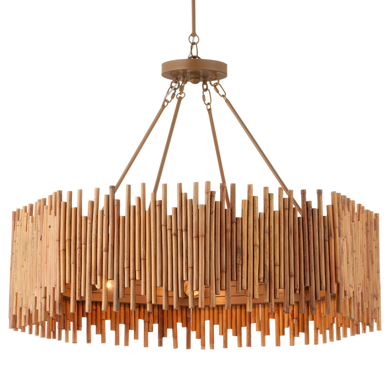 Люстра с абажуром из ротанга Wicker Furniture Бежевый в Екатеринбурге | Loft Concept 